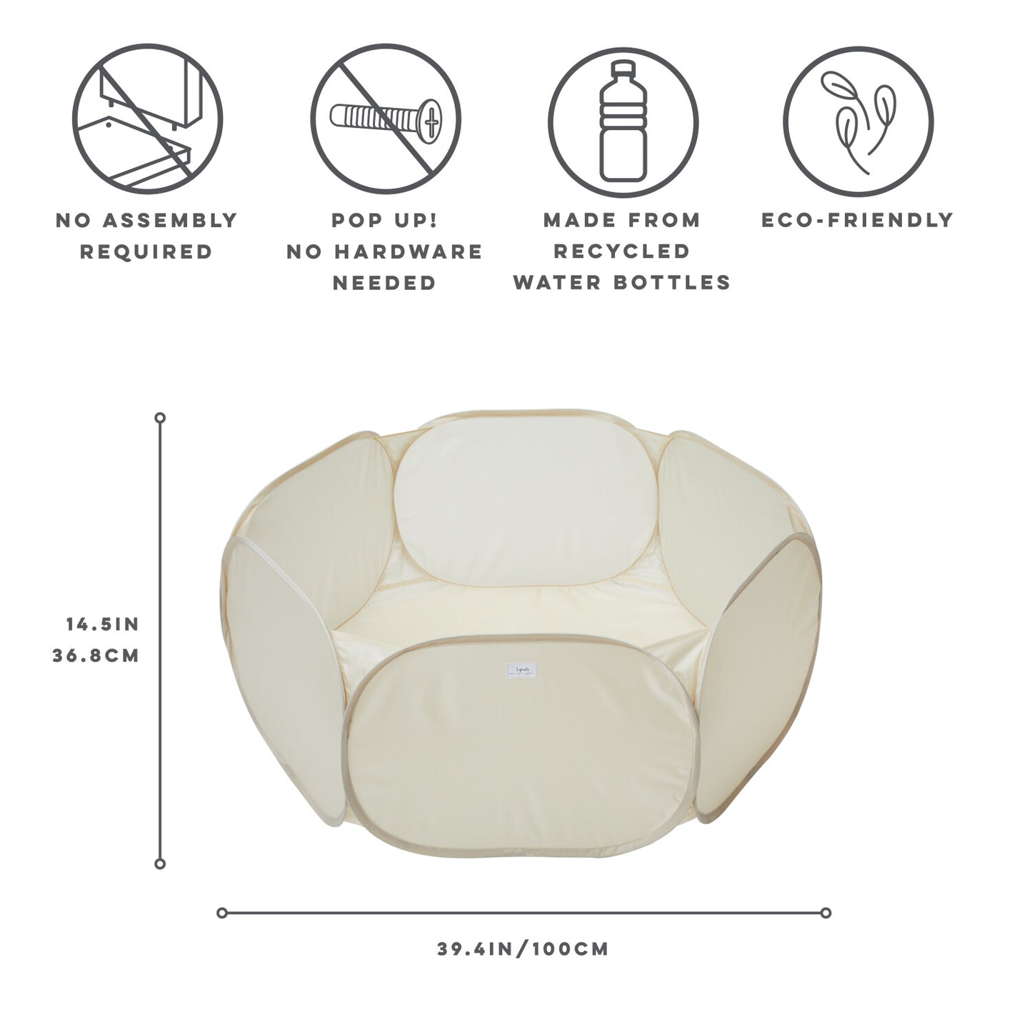 beige recycled fabric ball pit