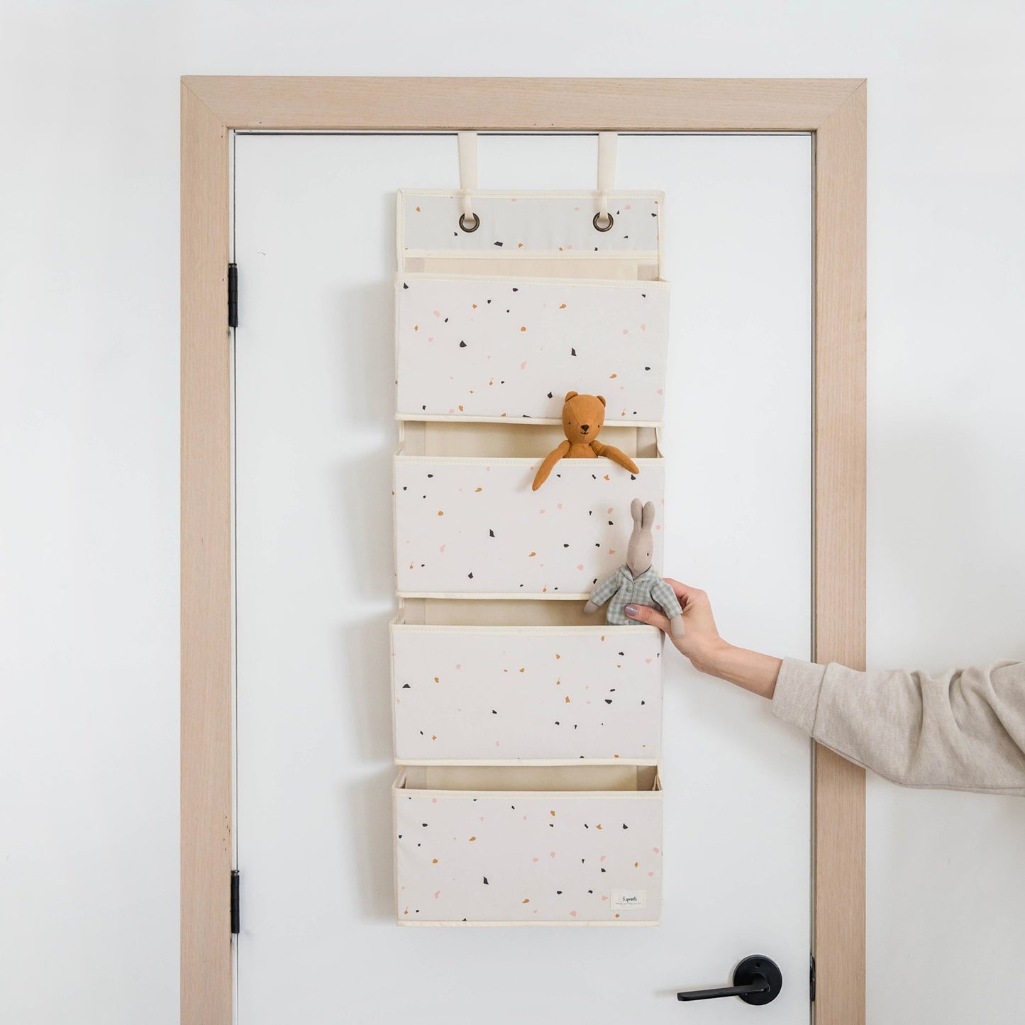 Terrazzo Cream Recycled Fabric Over the Door Organizer