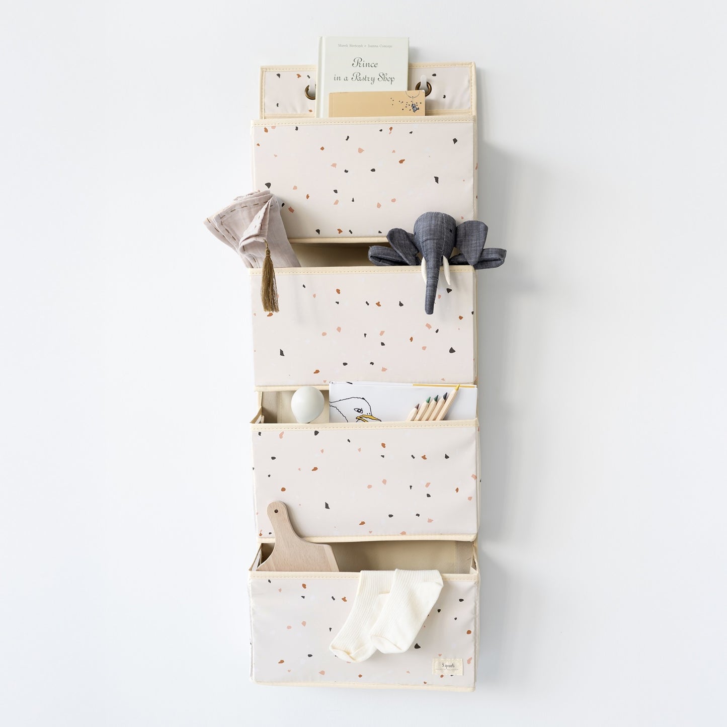 Terrazzo Cream Recycled Fabric Over the Door Organizer