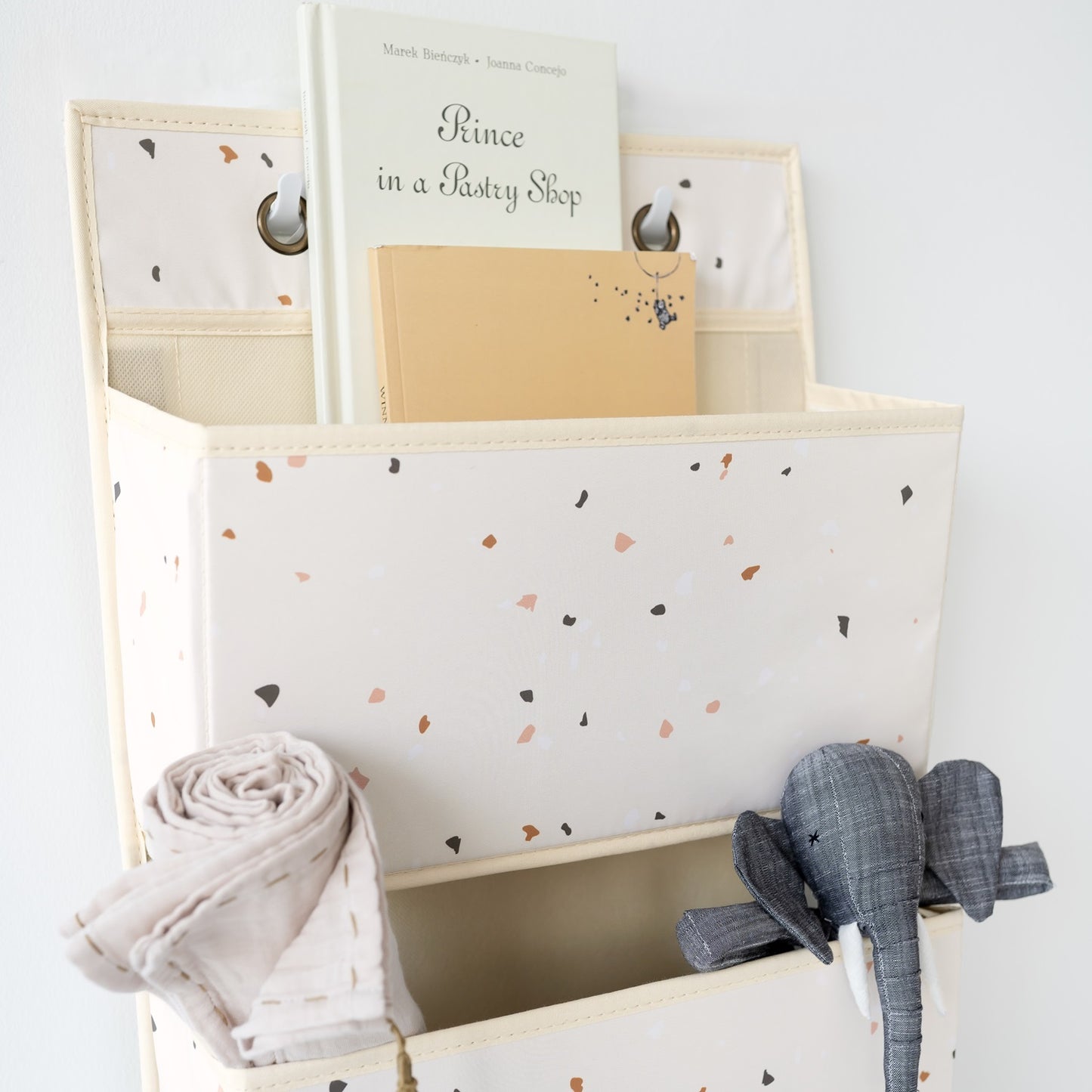 Terrazzo Cream Recycled Fabric Over the Door Organizer