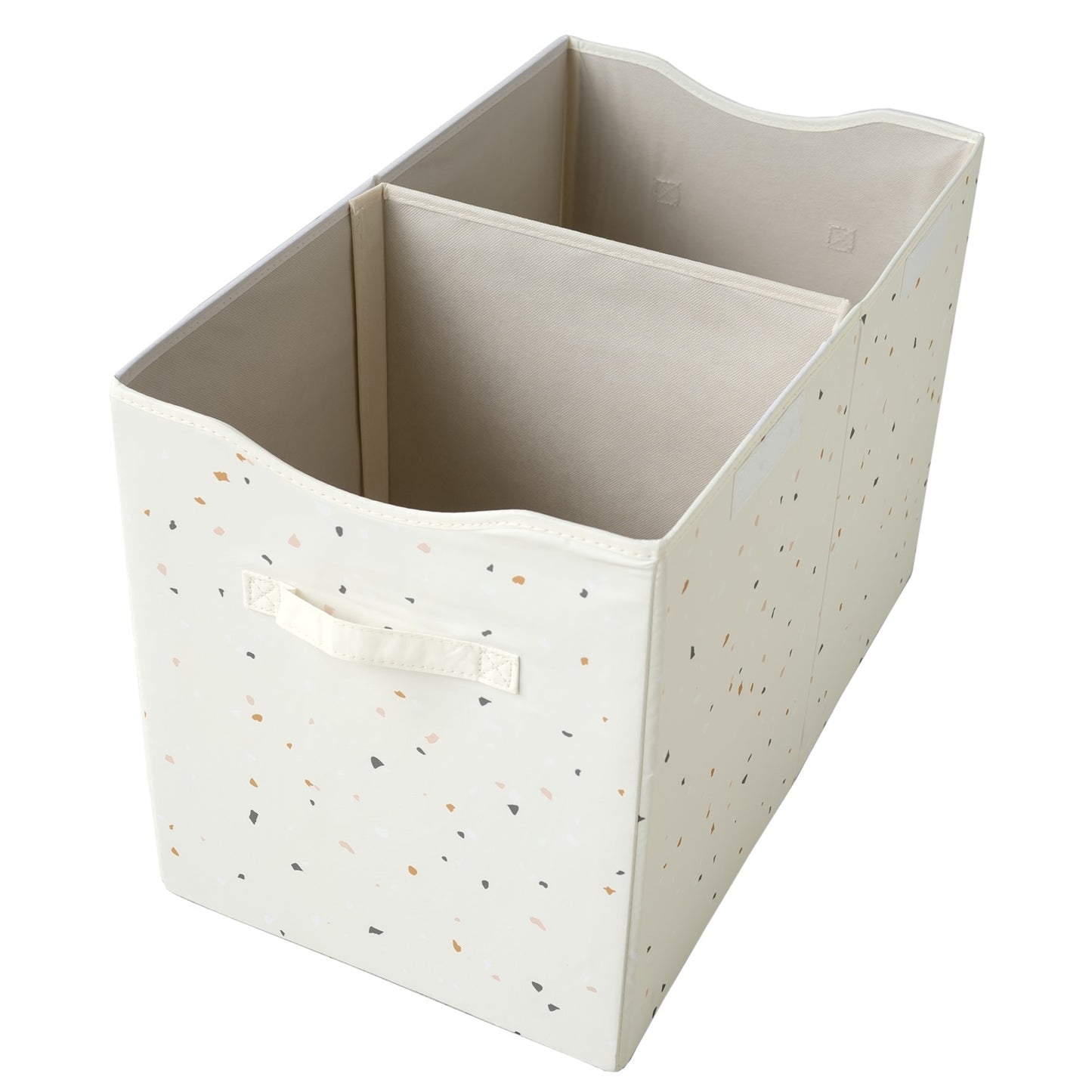 terrazzo cream recycled fabric folding storage chest