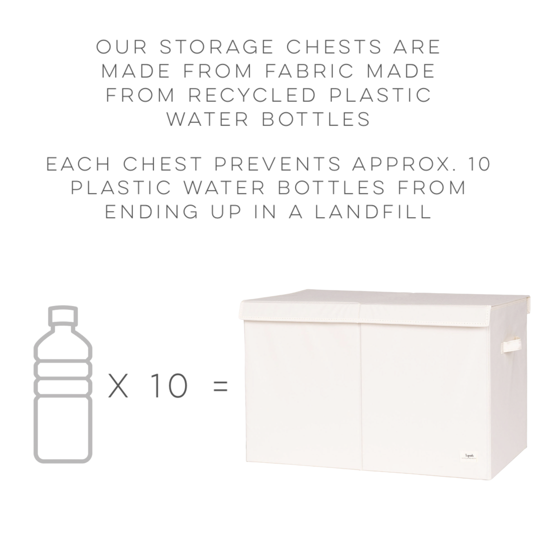 green recycled fabric folding storage chest