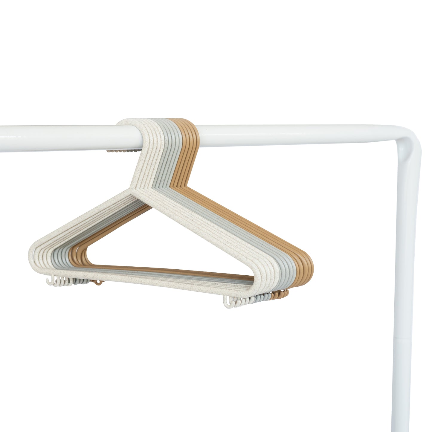 assorted wheat straw hangers (30 per set) - cream/gray/brown