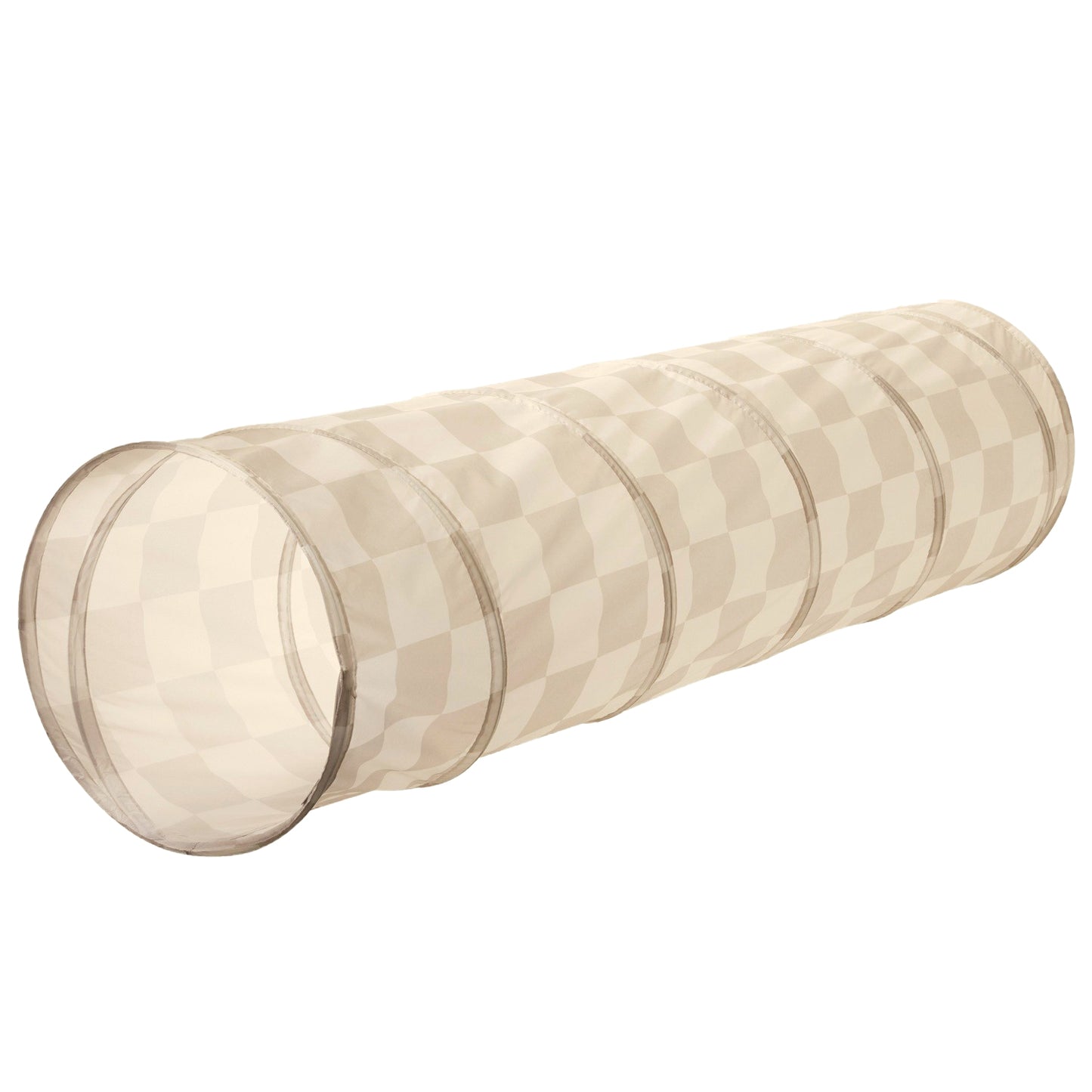 checkerboard beige recycled fabric play tunnel