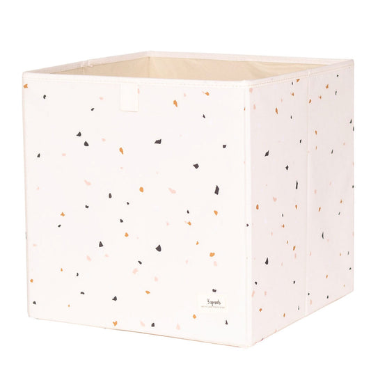 terrazzo cream recycled fabric storage box