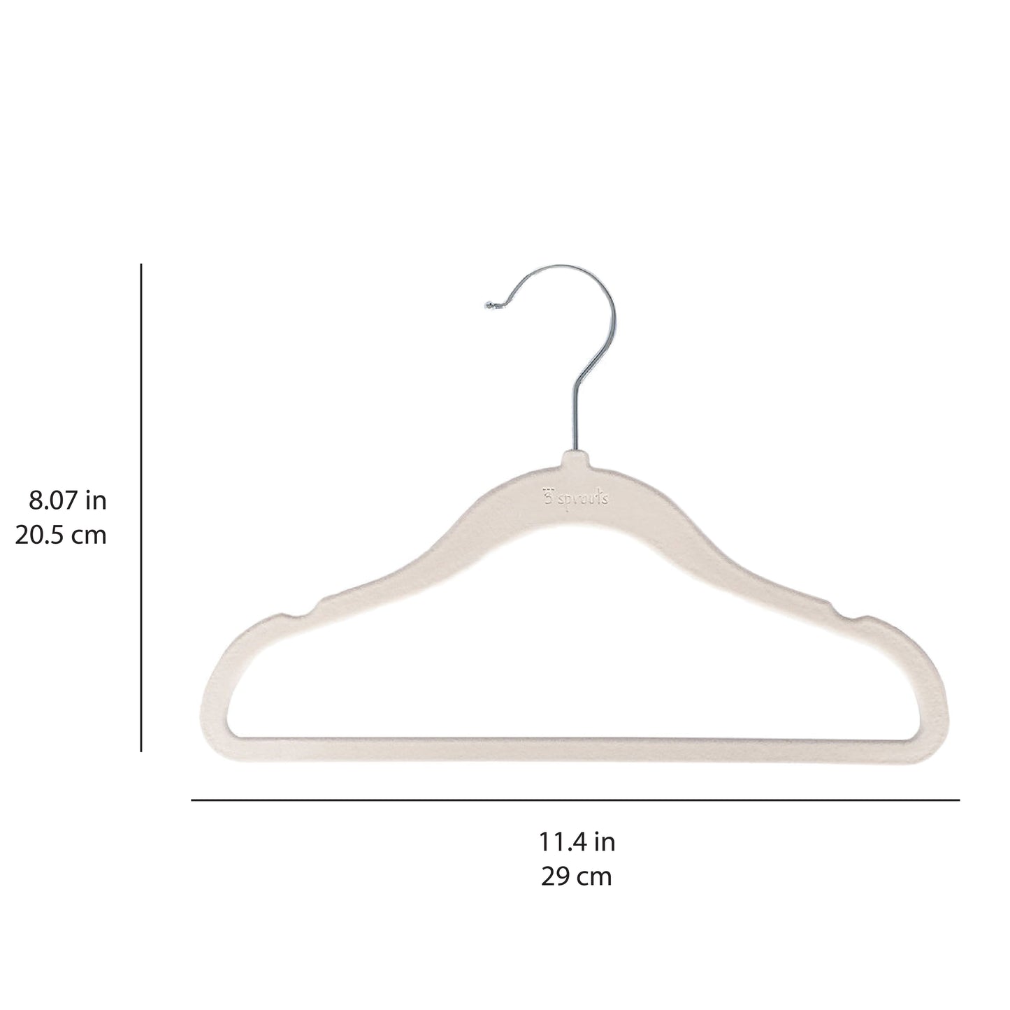cream velvet non-slip hangers (30 per set)