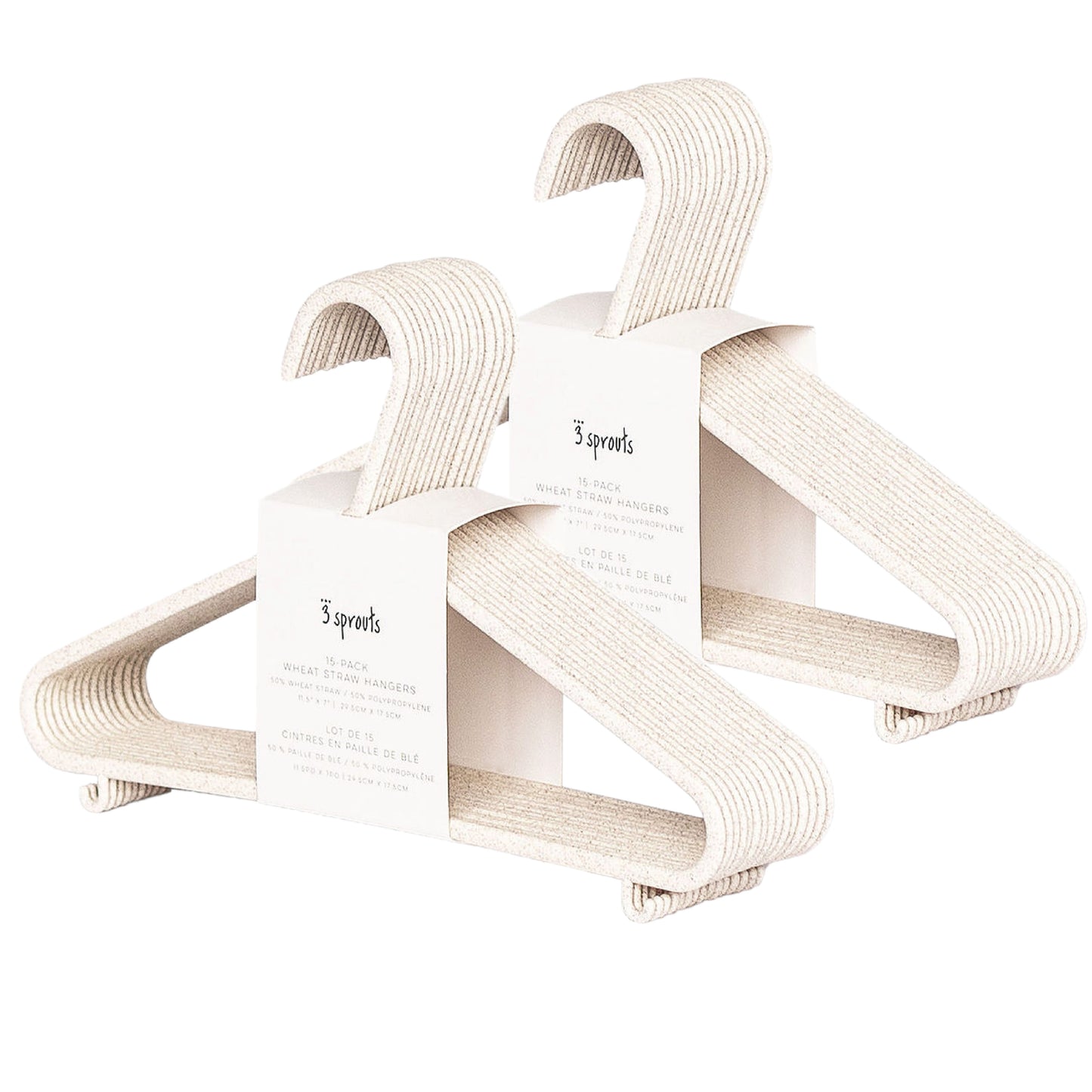 cream wheat straw hangers (30 per set)