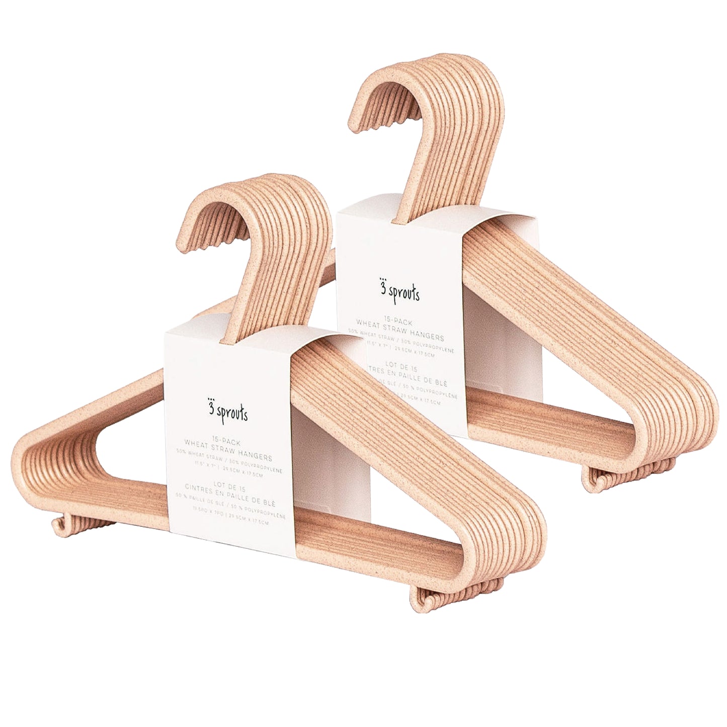 pink wheat straw hangers (30 per set)