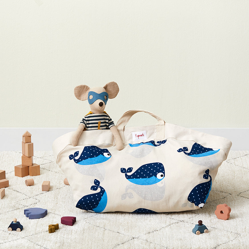 whale play mat bag