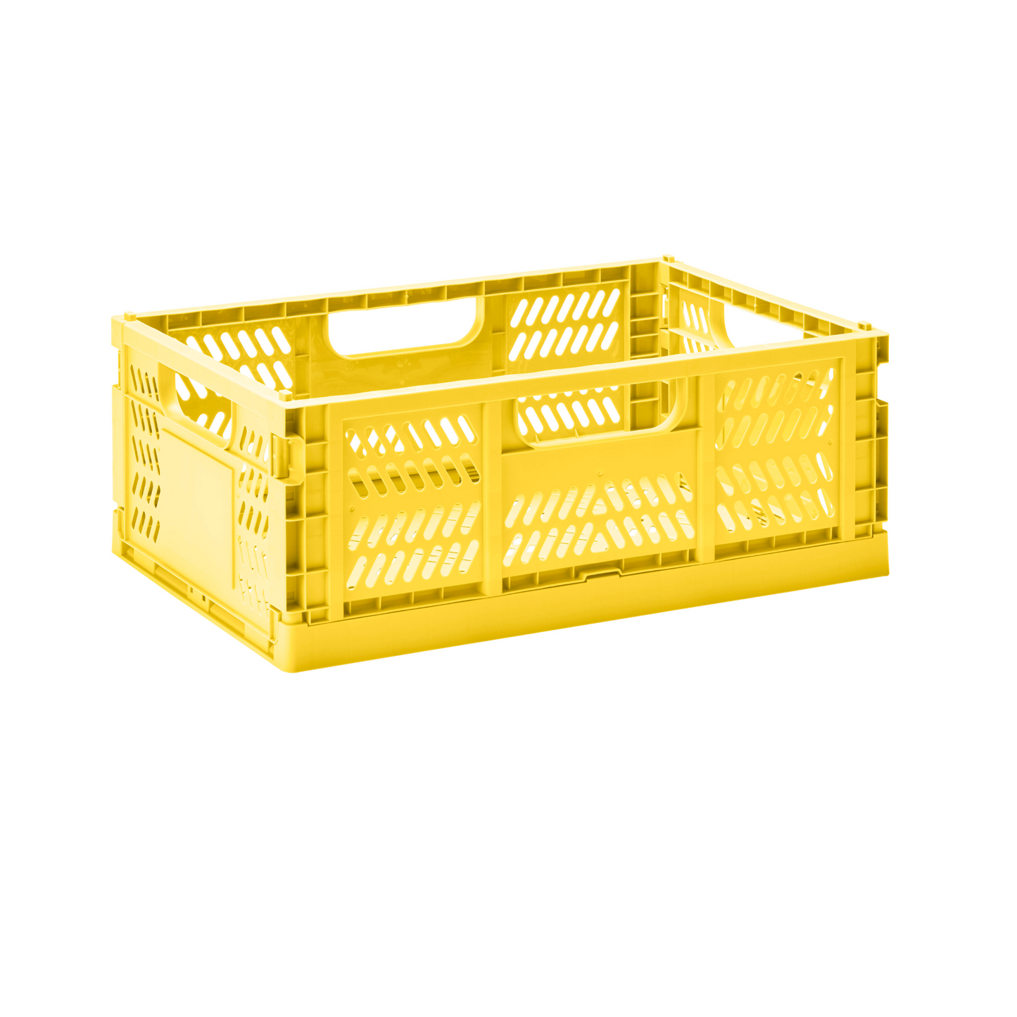 modern folding crate - yellow - 2 sizes available