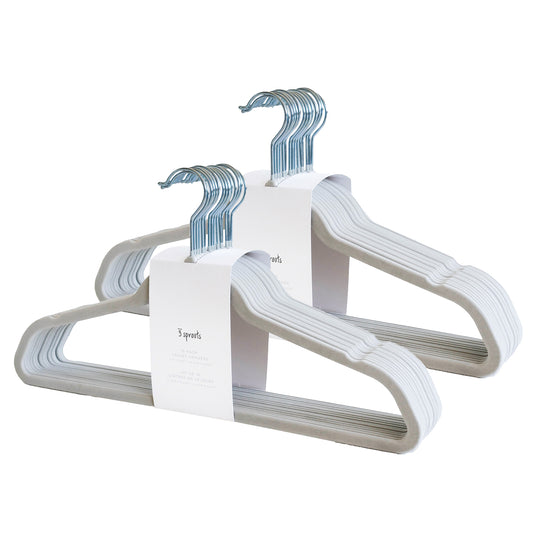 gray adult velvet non-slip hangers (30 per set)