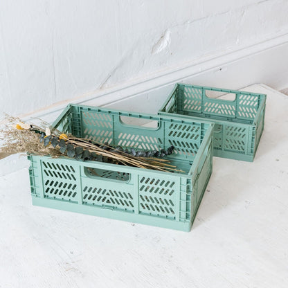 modern folding crate - green - 2 sizes available