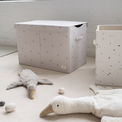 blueberry taupe recycled fabric folding storage chest
