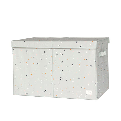 terrazzo green recycled fabric folding storage chest