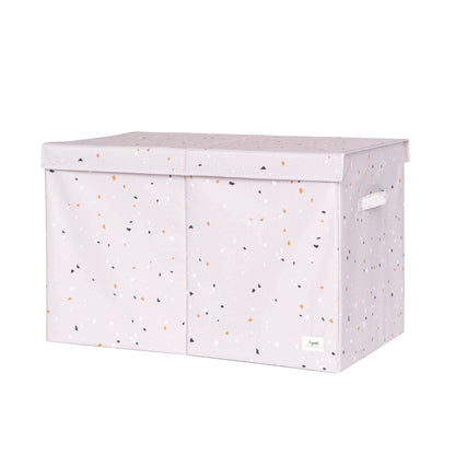 terrazzo gray recycled fabric folding storage chest