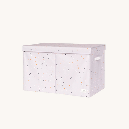 terrazzo gray recycled fabric folding storage chest