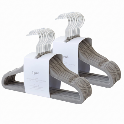 dark gray velvet non-slip hangers (30 per set) for children/baby