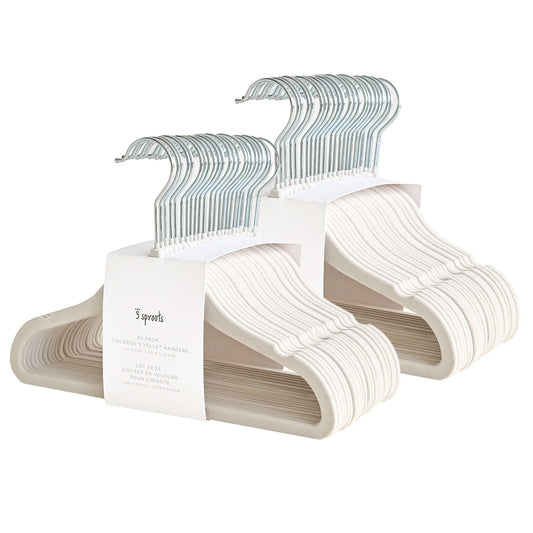 cream velvet non-slip hangers (50 per set)