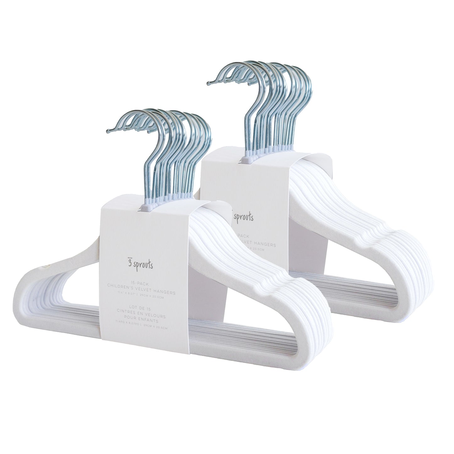 white velvet non-slip hangers (30 per set)