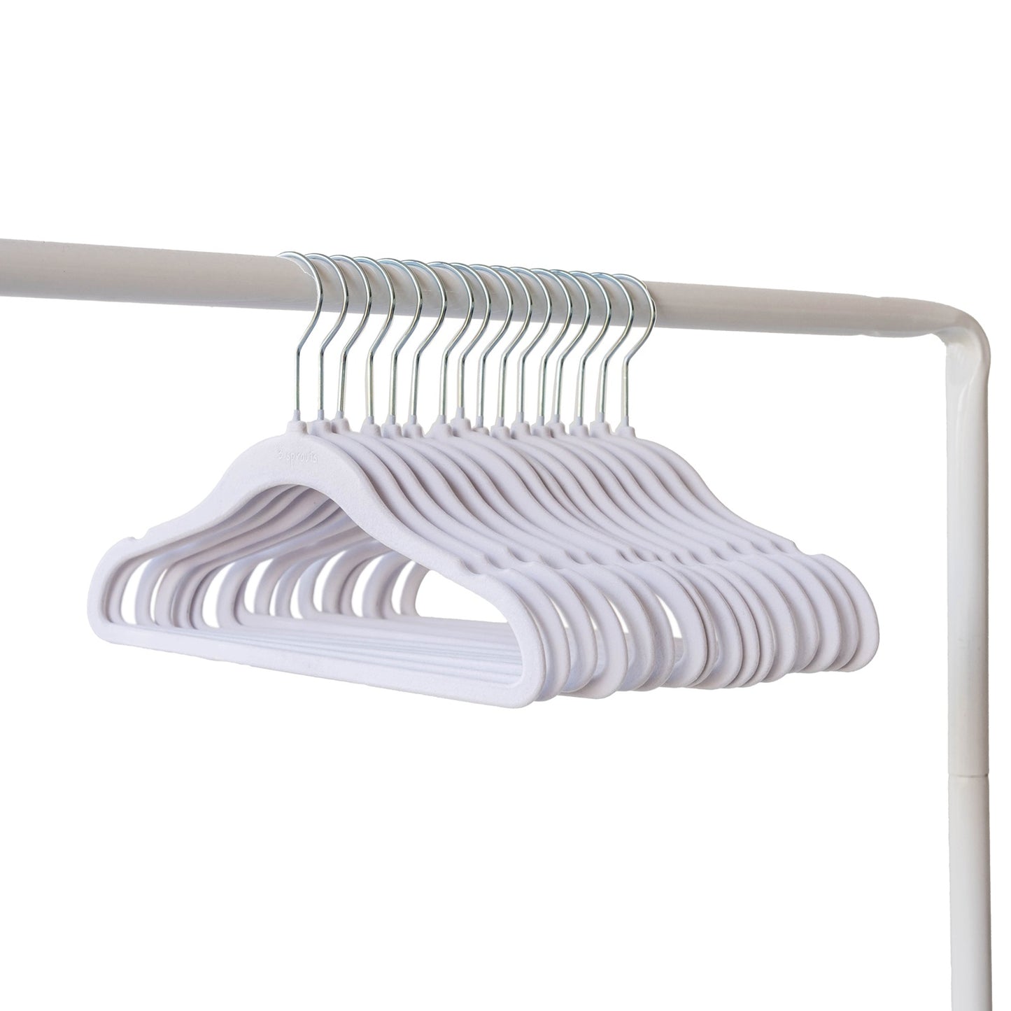 white velvet non-slip hangers (30 per set)