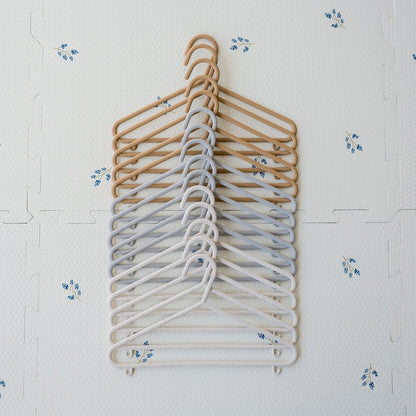 assorted wheat straw hangers (30 per set) - cream/gray/brown