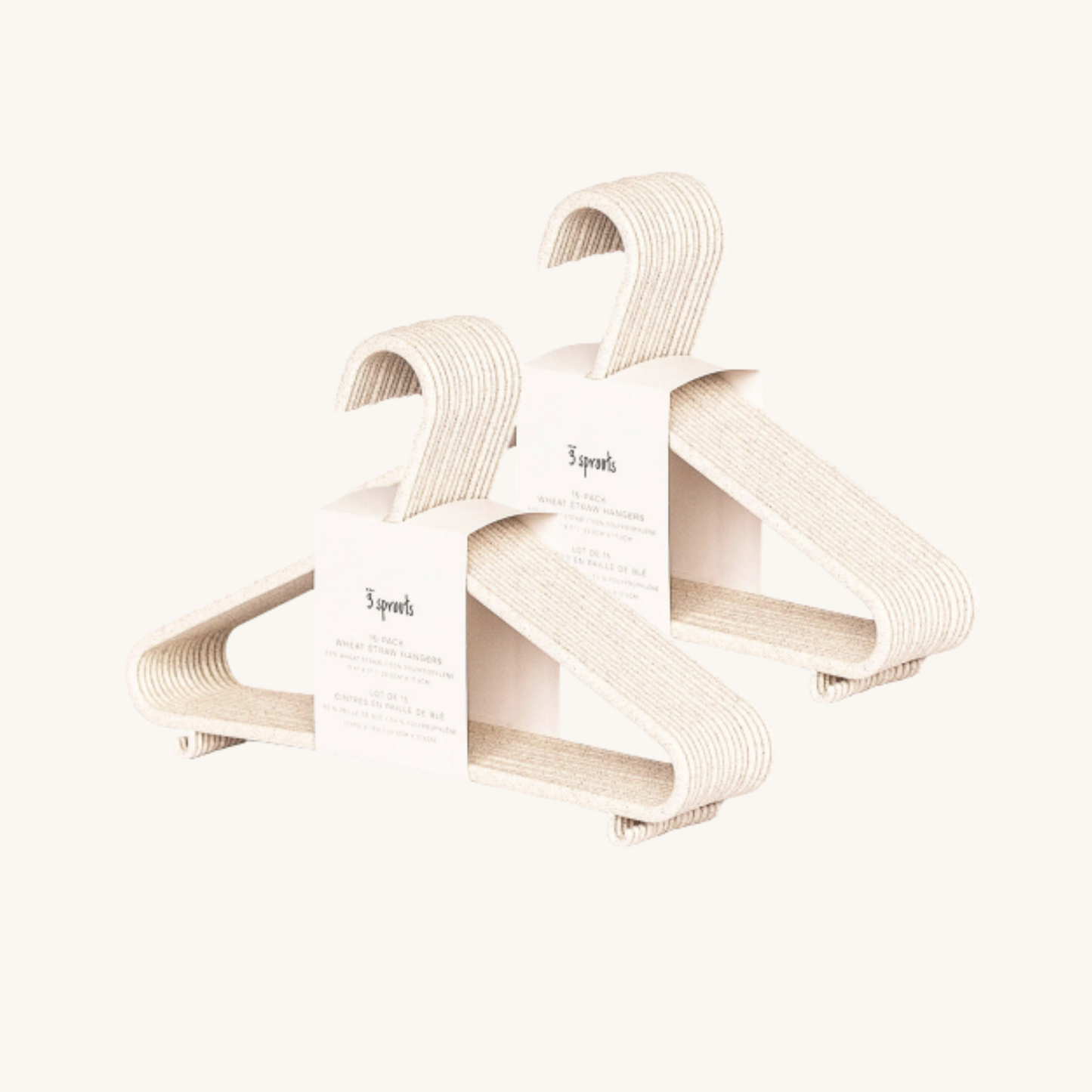 cream wheat straw hangers (30 per set)