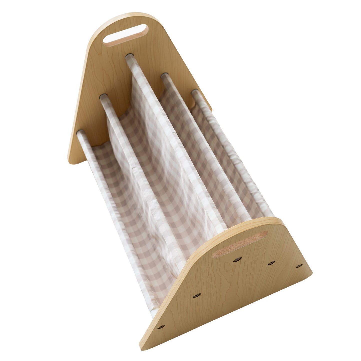 gingham beige double-sided portable book rack