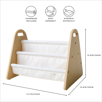 cream double-sided portable book rack