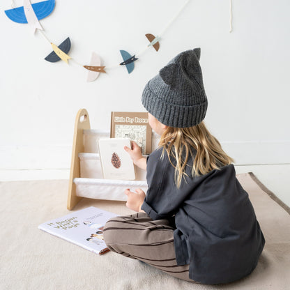 cream double-sided portable book rack