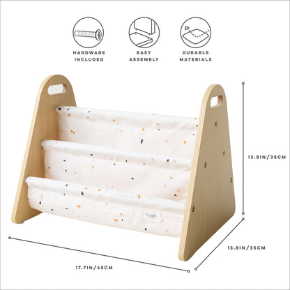 terrazzo cream double-sided portable book rack