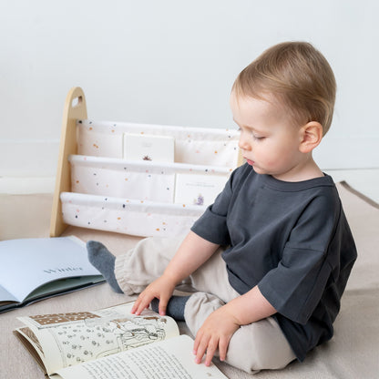 terrazzo cream double-sided portable book rack