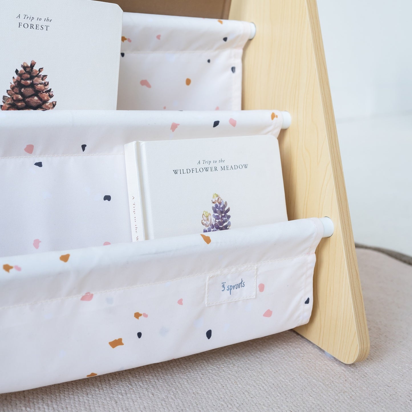 terrazzo cream double-sided portable book rack