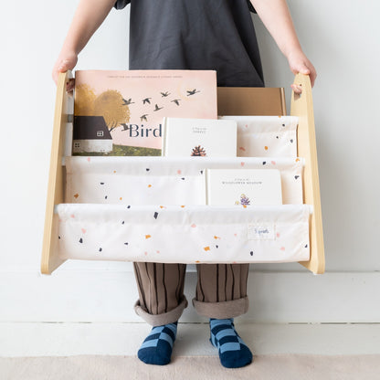 terrazzo cream double-sided portable book rack