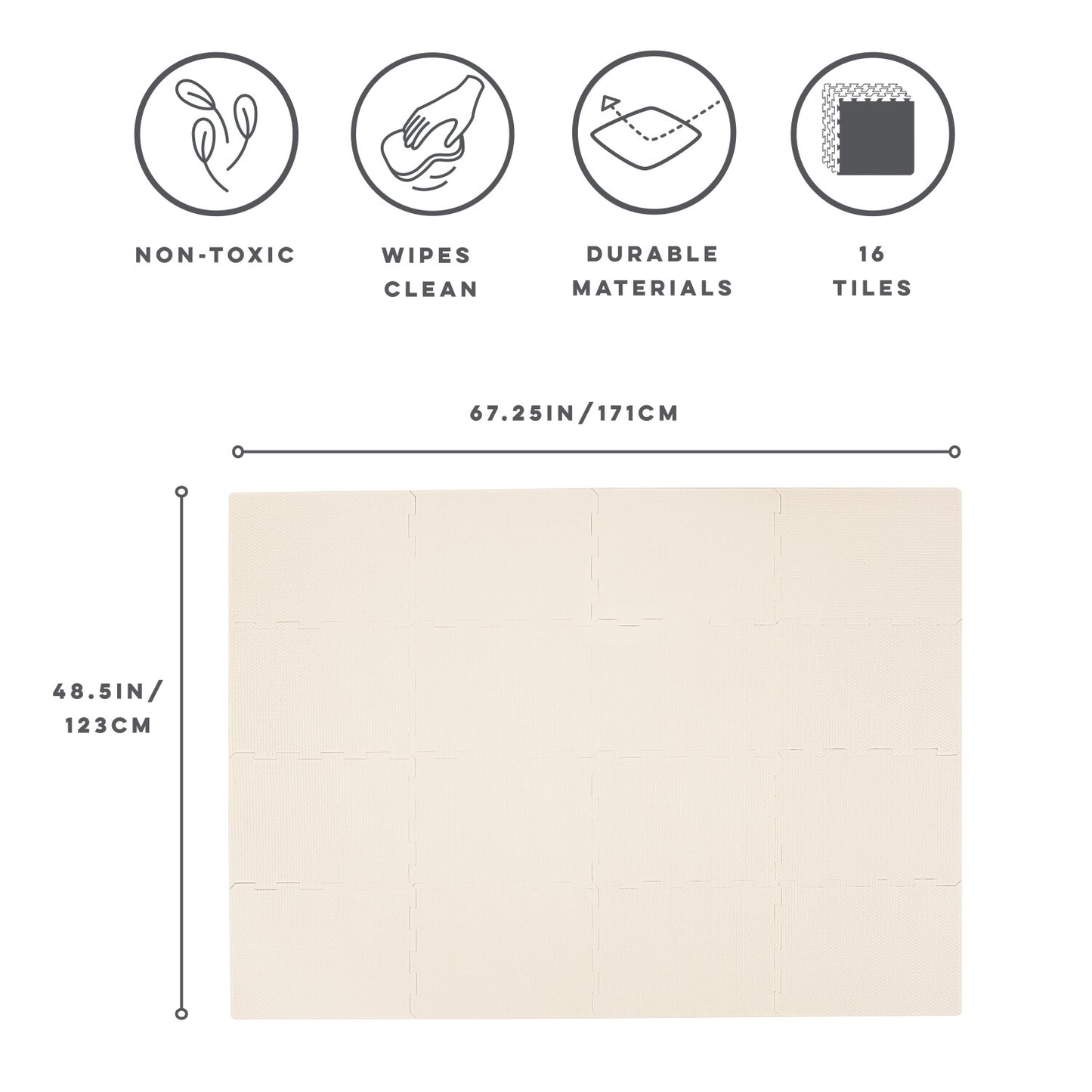 cream EVA foam puzzle mat