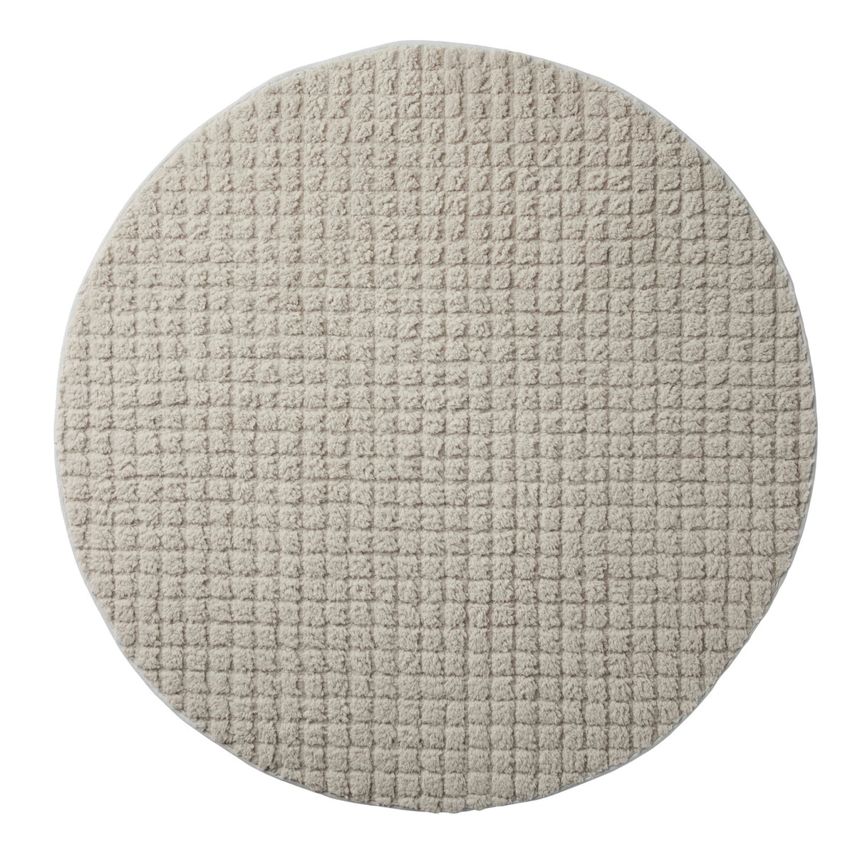 beige quilted teddy fleece round play mat
