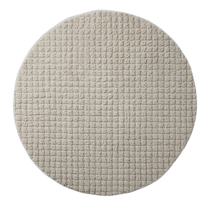 beige quilted teddy fleece round play mat