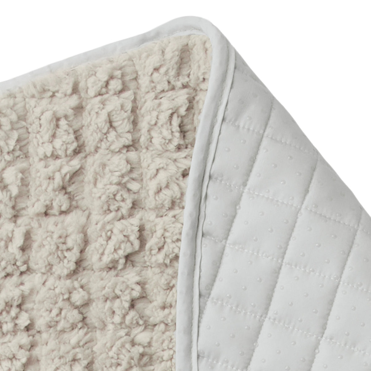 beige quilted teddy fleece round play mat