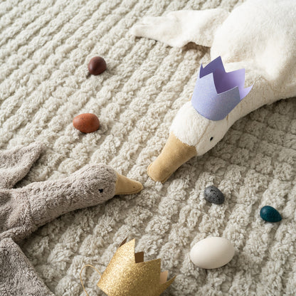 beige quilted teddy fleece round play mat