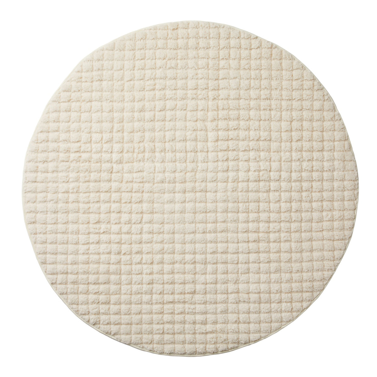 cream quilted teddy fleece round play mat