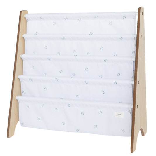 ivory blueberry recycled fabric book rack