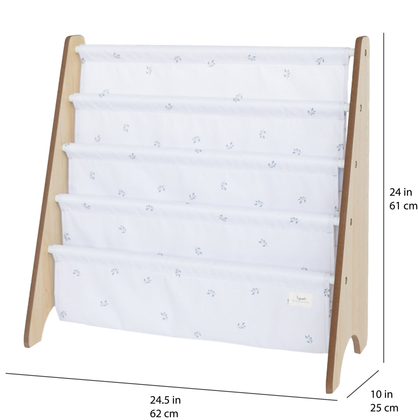 ivory blueberry recycled fabric book rack