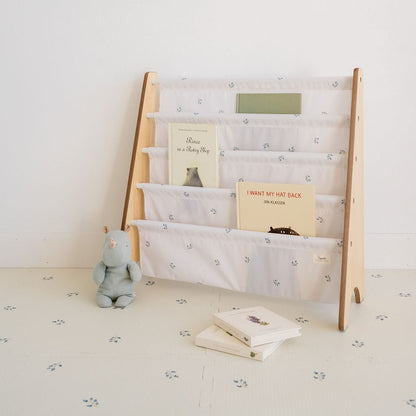 ivory blueberry recycled fabric book rack