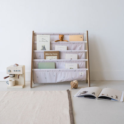 taupe blueberry recycled fabric book rack