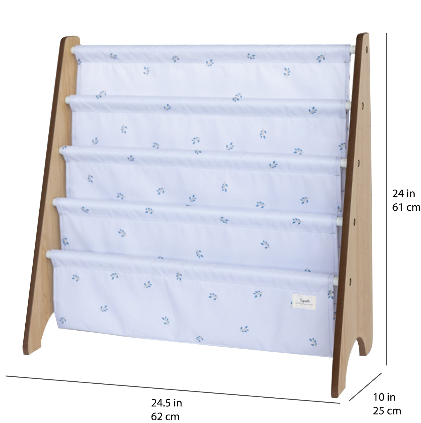 mist blueberry recycled fabric book rack