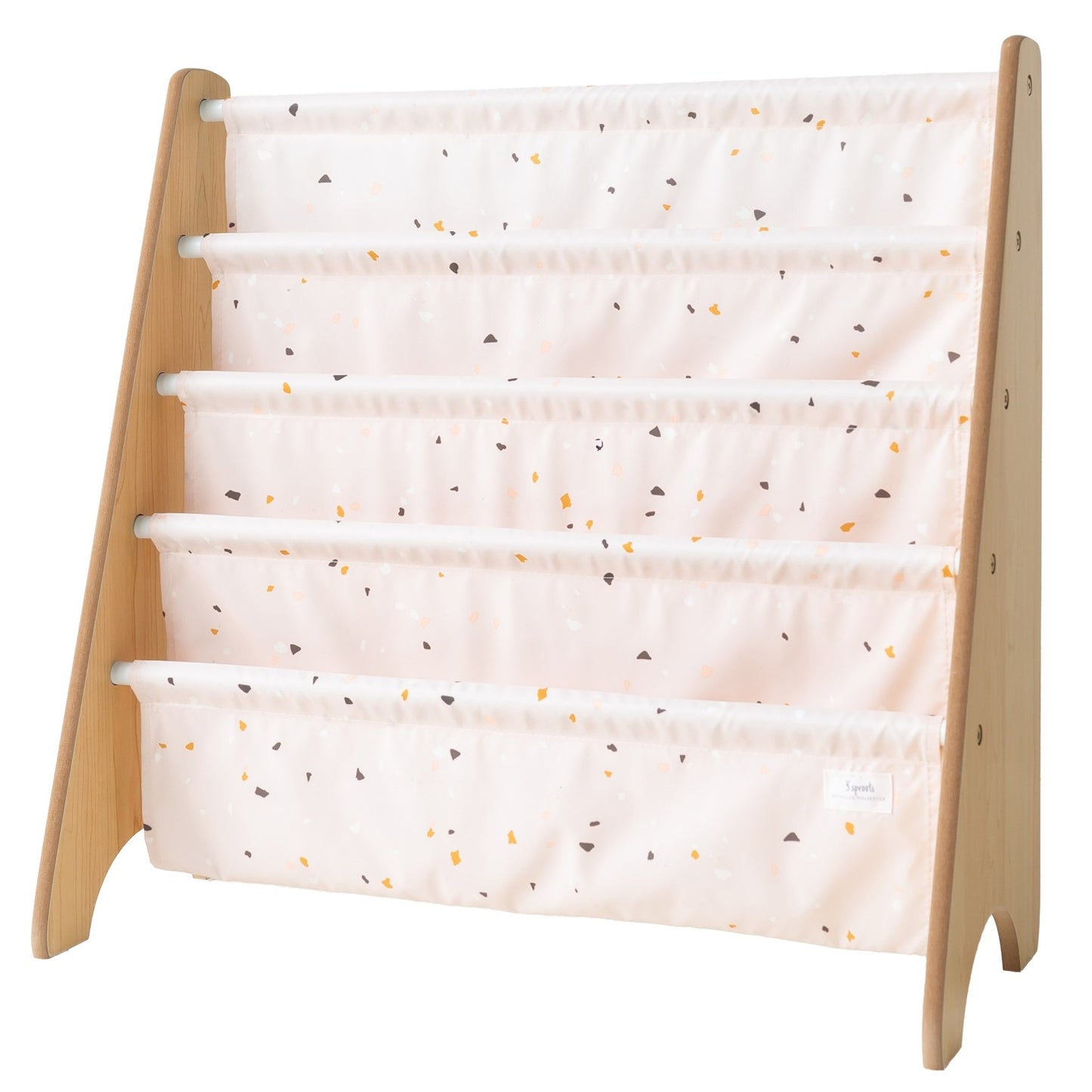 terrazzo pink recycled fabric book rack