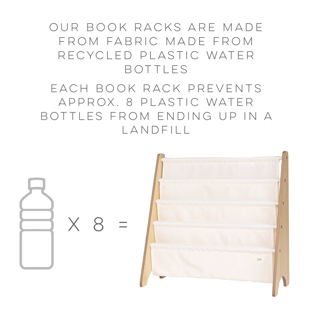 cream recycled fabric book rack