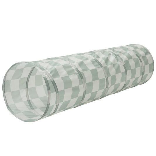 checkerboard green recycled fabric play tunnel