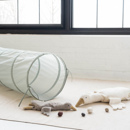 green recycled fabric play tunnel