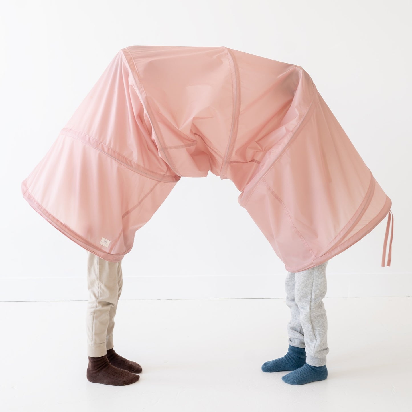 pink recycled fabric play tunnel