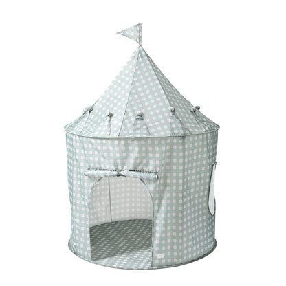 legetelt play tent gingham blue recycled fabric play tent – 3sprouts.com